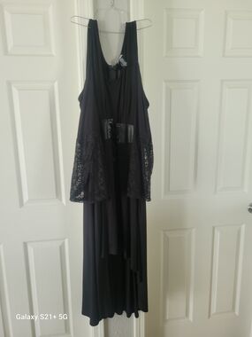 NWT Hot Topic Black Lace-Trim High-Low Maxi Dress Plus SIZE